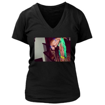 Rosie Huntington-Whiteley Women's Deep V-Neck TShirt