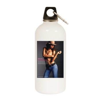 Adriana Lima White Water Bottle With Carabiner