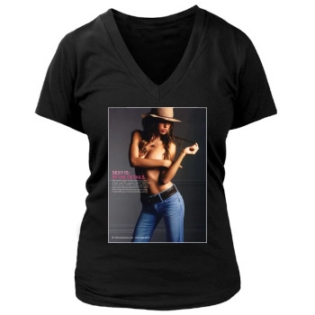 Adriana Lima Women's Deep V-Neck TShirt