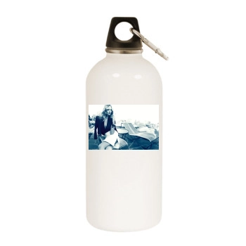 Rosie Huntington-Whiteley White Water Bottle With Carabiner