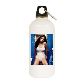 Adriana Lima White Water Bottle With Carabiner