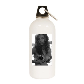 Adriana Lima White Water Bottle With Carabiner