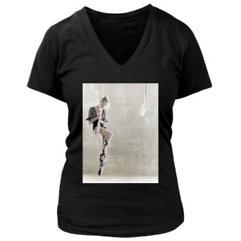 Rosie Huntington-Whiteley Women's Deep V-Neck TShirt