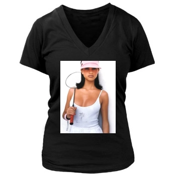 Adriana Lima Women's Deep V-Neck TShirt