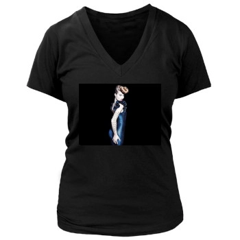 Rosie Huntington-Whiteley Women's Deep V-Neck TShirt