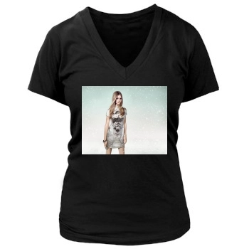 Rosie Huntington-Whiteley Women's Deep V-Neck TShirt