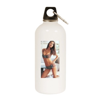 Adriana Lima White Water Bottle With Carabiner