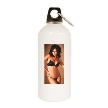 Adriana Lima White Water Bottle With Carabiner