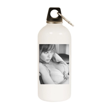 Adriana Lima White Water Bottle With Carabiner