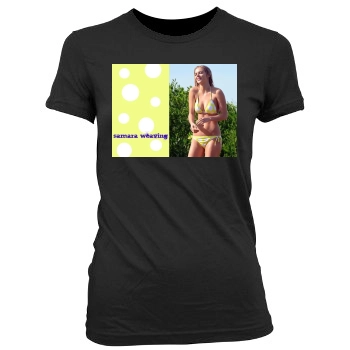 Samara Weaving Women's Junior Cut Crewneck T-Shirt