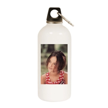 Alizee White Water Bottle With Carabiner