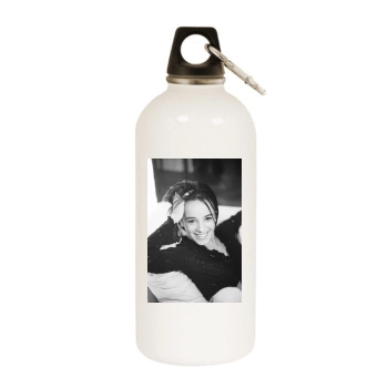 Alizee White Water Bottle With Carabiner