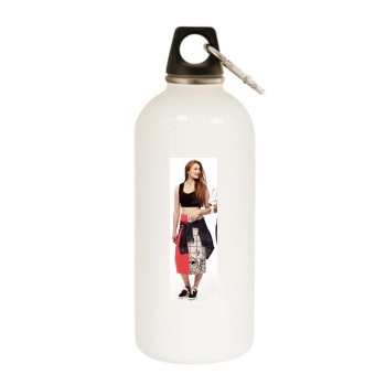 Sophie Turner White Water Bottle With Carabiner