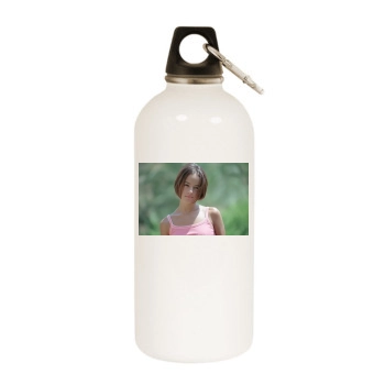 Alizee White Water Bottle With Carabiner