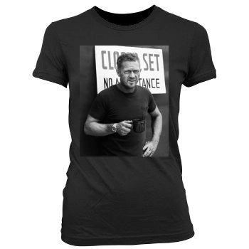 Steve Mcqueen Women's Junior Cut Crewneck T-Shirt