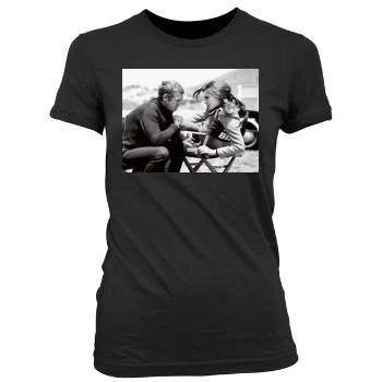 Steve Mcqueen Women's Junior Cut Crewneck T-Shirt