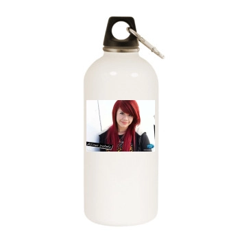 Allison Iraheta White Water Bottle With Carabiner