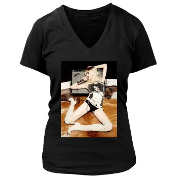 Taylor Momsen Women's Deep V-Neck TShirt