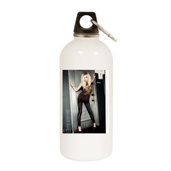 Taylor Momsen White Water Bottle With Carabiner