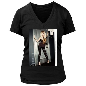 Taylor Momsen Women's Deep V-Neck TShirt