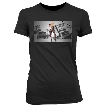 Taylor Momsen Women's Junior Cut Crewneck T-Shirt