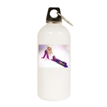 Taylor Momsen White Water Bottle With Carabiner