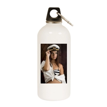 Ursula Aguilar White Water Bottle With Carabiner