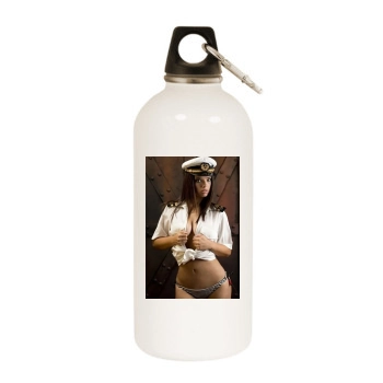 Ursula Aguilar White Water Bottle With Carabiner