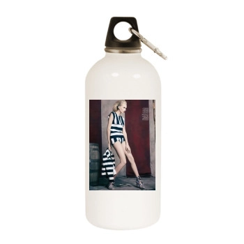 Valeria Dmitrienko White Water Bottle With Carabiner