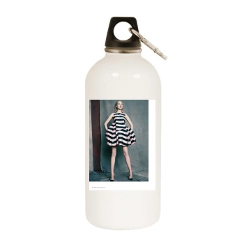 Valeria Dmitrienko White Water Bottle With Carabiner