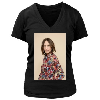 Vera Farmiga Women's Deep V-Neck TShirt