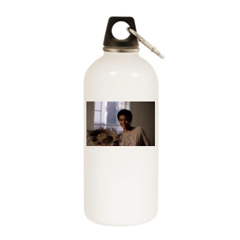 Whitney Houston White Water Bottle With Carabiner