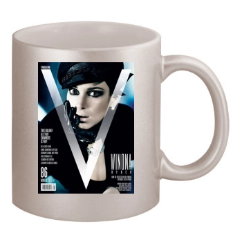 Winona Ryder 11oz Metallic Silver Mug