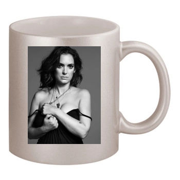 Winona Ryder 11oz Metallic Silver Mug