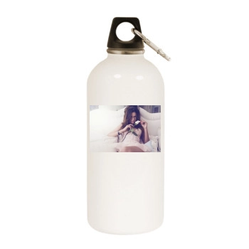 Adriana Lima White Water Bottle With Carabiner