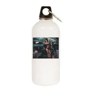 Adriana Lima White Water Bottle With Carabiner