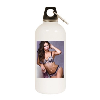 Adriana Lima White Water Bottle With Carabiner