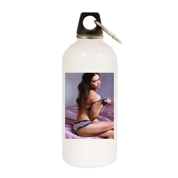 Adriana Lima White Water Bottle With Carabiner