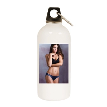 Adriana Lima White Water Bottle With Carabiner