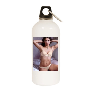 Adriana Lima White Water Bottle With Carabiner