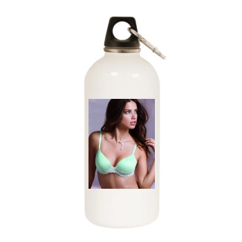 Adriana Lima White Water Bottle With Carabiner