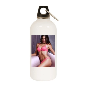 Adriana Lima White Water Bottle With Carabiner