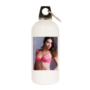 Adriana Lima White Water Bottle With Carabiner