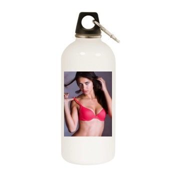 Adriana Lima White Water Bottle With Carabiner