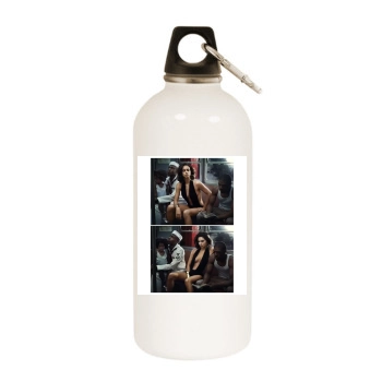 Adriana Lima White Water Bottle With Carabiner