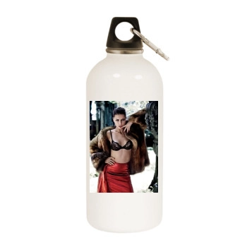 Adriana Lima White Water Bottle With Carabiner