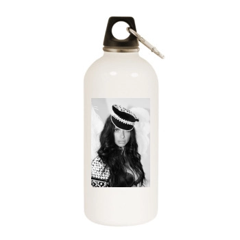 Adriana Lima White Water Bottle With Carabiner