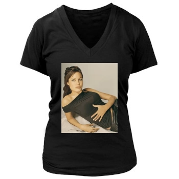 Angelina Jolie Women's Deep V-Neck TShirt