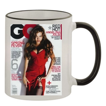 Angelina Jolie 11oz Colored Rim & Handle Mug