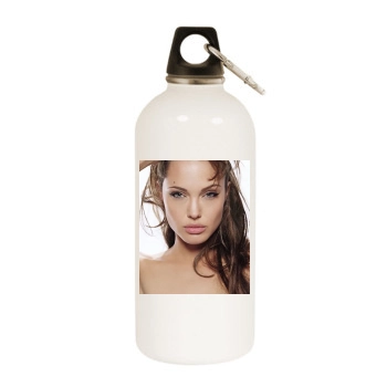 Angelina Jolie White Water Bottle With Carabiner